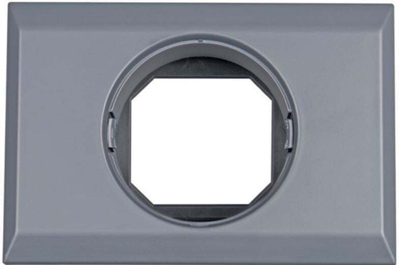 Front view of grey Victron wall mount enclosure for BMV and MPPT control