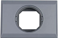 Front view of grey Victron wall mount enclosure for BMV and MPPT control