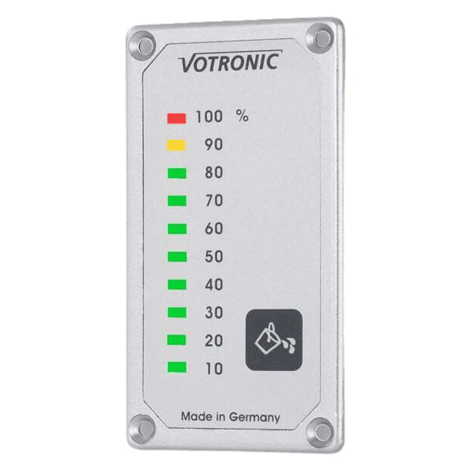 Votronic grey water tank level display panel with 10-stage LED indicators