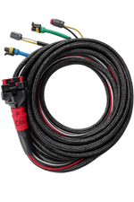 Coiled black Wakespeed WS500 wiring harness with P-CAN connector and multiple sensor plugs