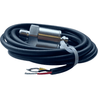 Stainless steel water tank level pressure sensor with coiled cable and exposed wire ends
