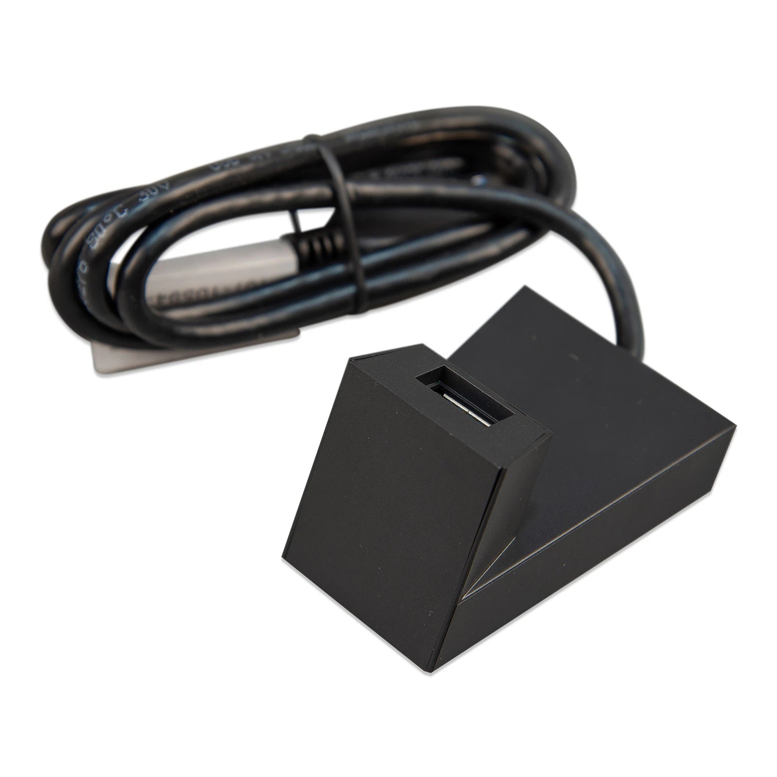 Angled view of the Netgear desktop dock stand with integrated USB cable