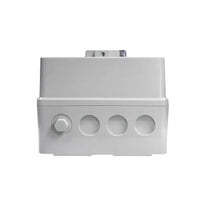 Base of the ZJBeny enclosure showing four pre-moulded cable entry knockouts